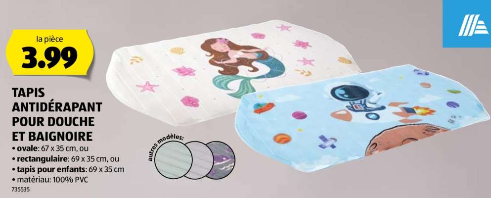 TAPIS ANTIDÉRAPANT POUR DOUCHE ET BAIGNOIRE