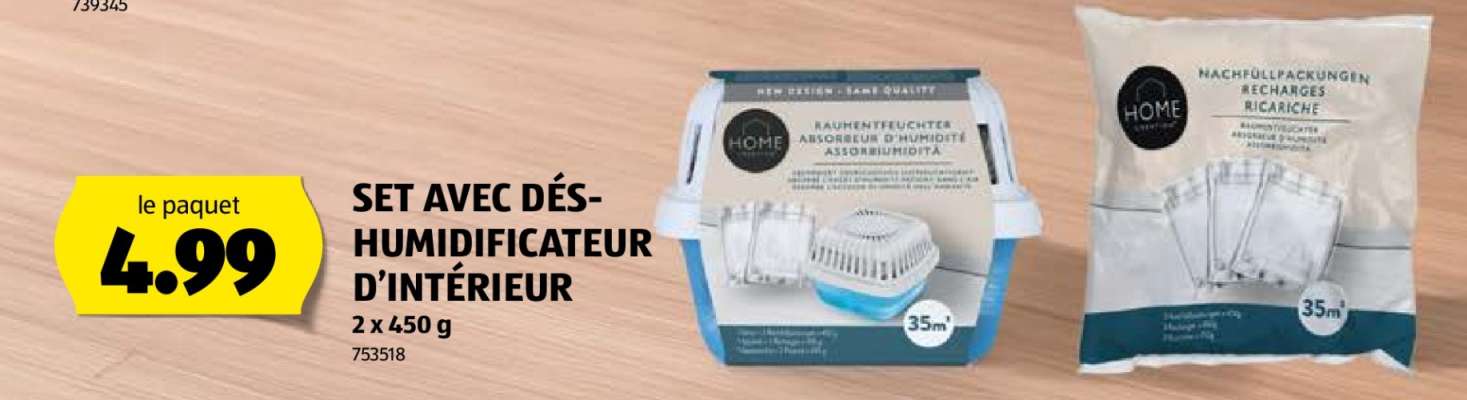 SET AVEC DÉSHUMIDIFICATEUR D'INTÉRIEUR