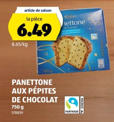 Panettone aux pépites de chocolat