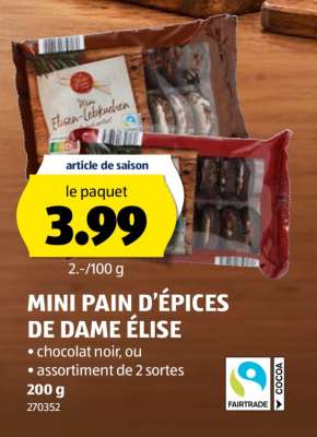 MINI PAIN D'ÉPICES DE DAME ÉLISE