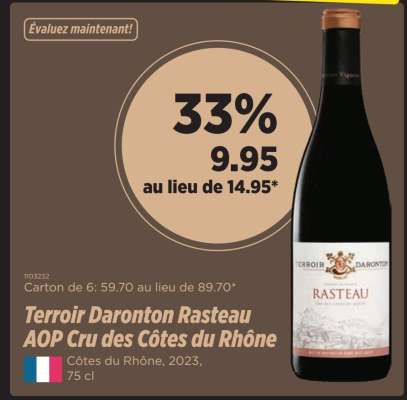 Terroir Daronnton Rasteau AOP Cru des Côtes du Rhône