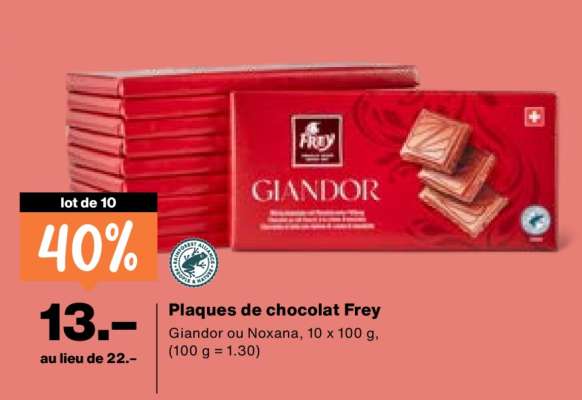 Plaques de chocolat Frey