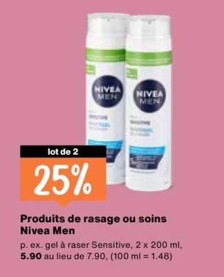 Produits de rasage ou soins Nivea Men