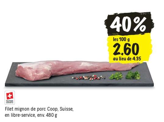 Filet mignon de porc Coop, Suisse