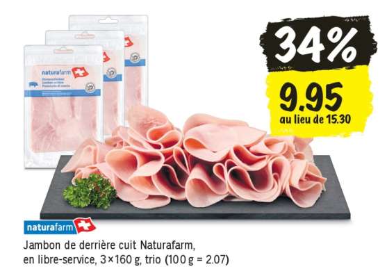 Jambon de derrière cuit Naturafarm