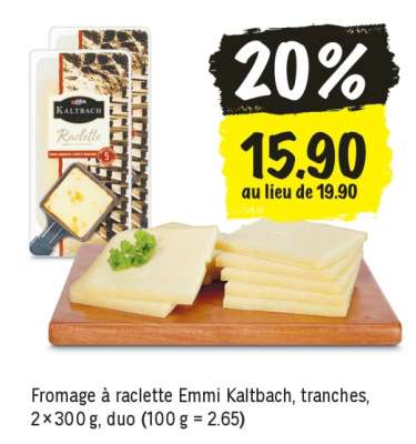 Fromage à raclette Emmi Kaltbach