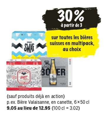 Bière Valaisanne, en canette, 6 × 50 cl