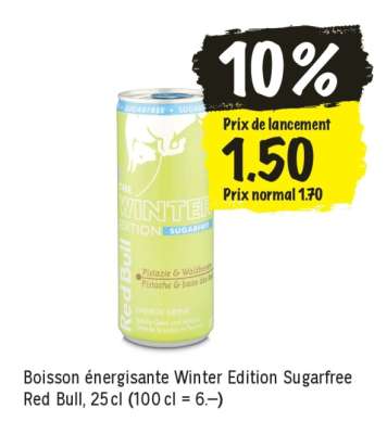 Boisson énergisante Winter Edition Sugarfree Red Bull