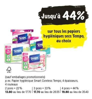 Papier hygiénique Smart Coreless Tempo
