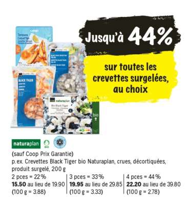 Crevettes Black Tiger bio Naturaplan