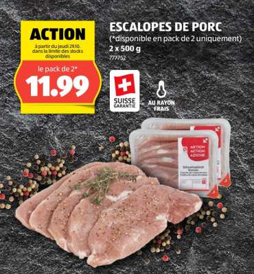 Escalopes de porc