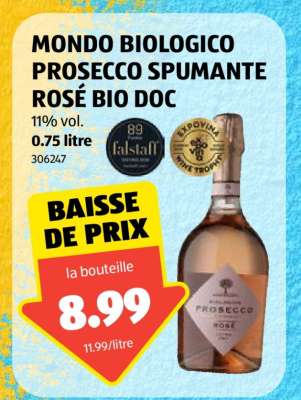 MONDO BIOLOGICO PROSECCO SPUMANTE ROSÉ BIO DOC