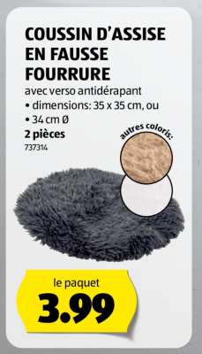 COUSSIN D’ASSISE EN FAUSSE FOURRURE