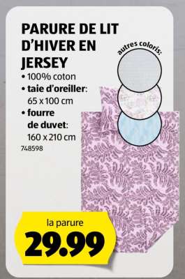 PARURE DE LIT D’HIVER EN JERSEY